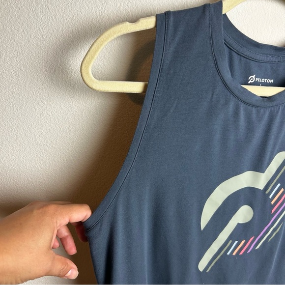 Peloton Women's Level Up racer muscle bike tank supima cotton blend size: L - Picture 4 of 8